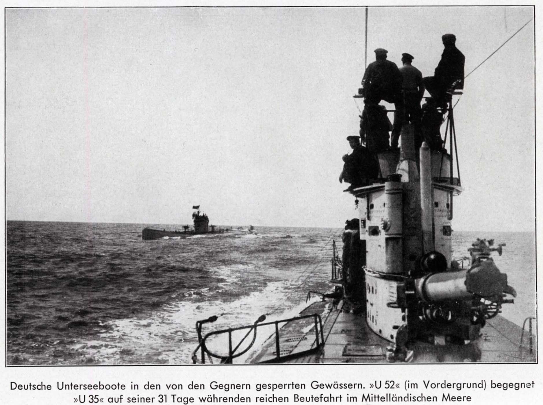 I sottomarini U35 e U52 nel mar Mediterraneo [AAVV, Der Weltkrieg in seiner Rauhen wirklichkeit 1914-1918, Justin Moser, Mnchen, s.d.] 