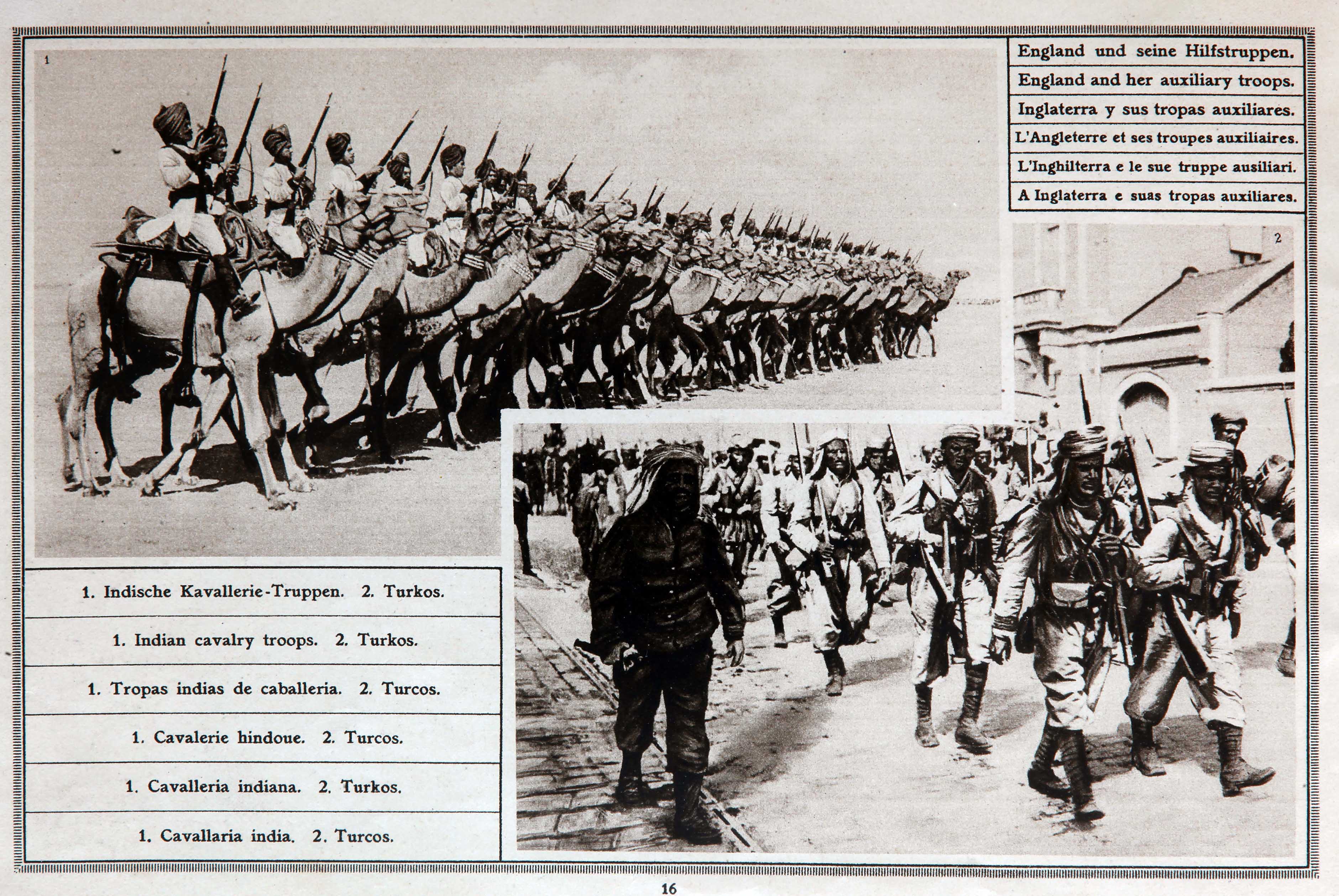  Immagini di truppe coloniali nell'esercito britannico da una rivista tedesca dell'epoca [collezione privata di Piero Cavagna]