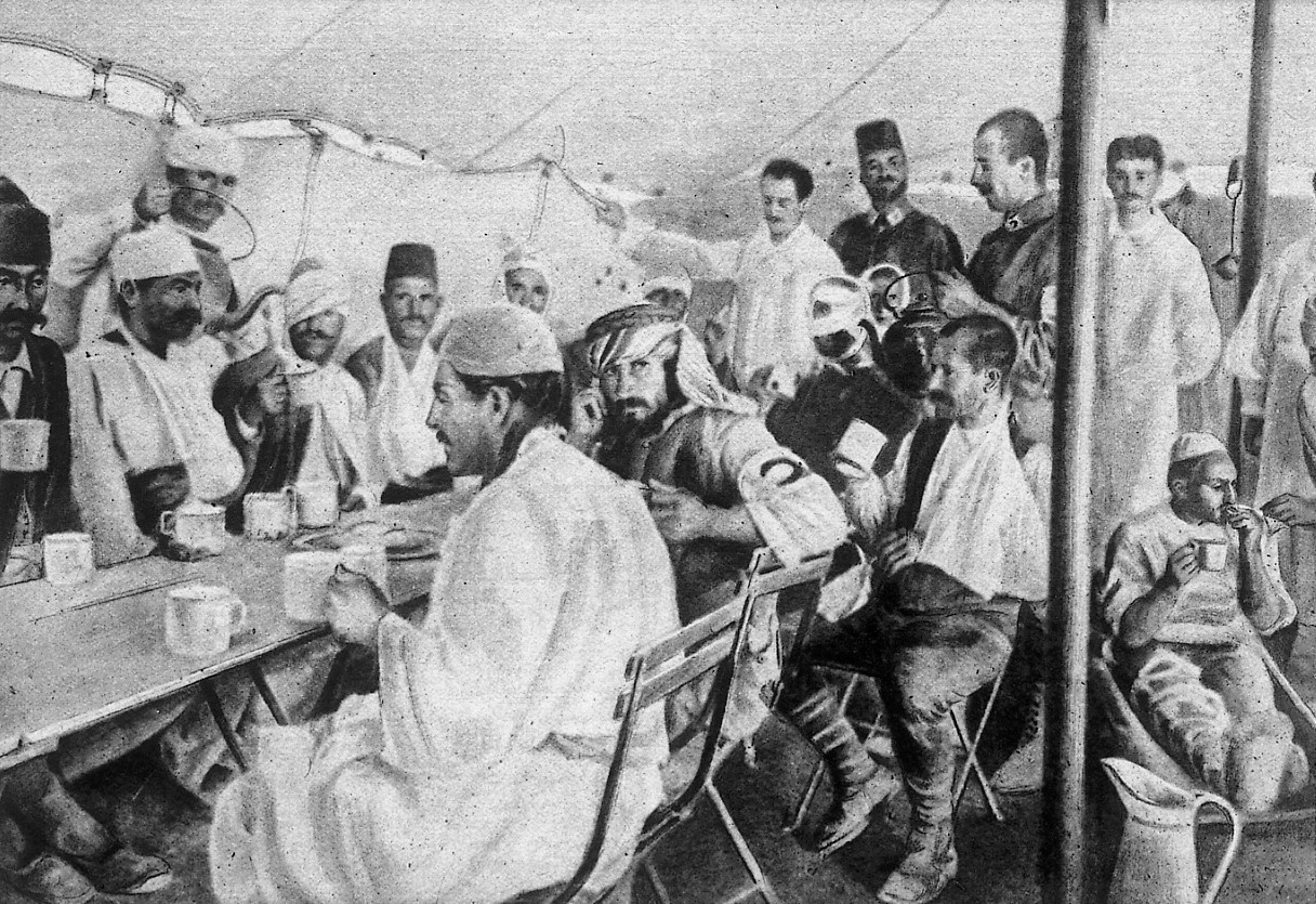 Interno di una tenda medica turca [Le Miroir n. 210, 2 dicembre 1917]