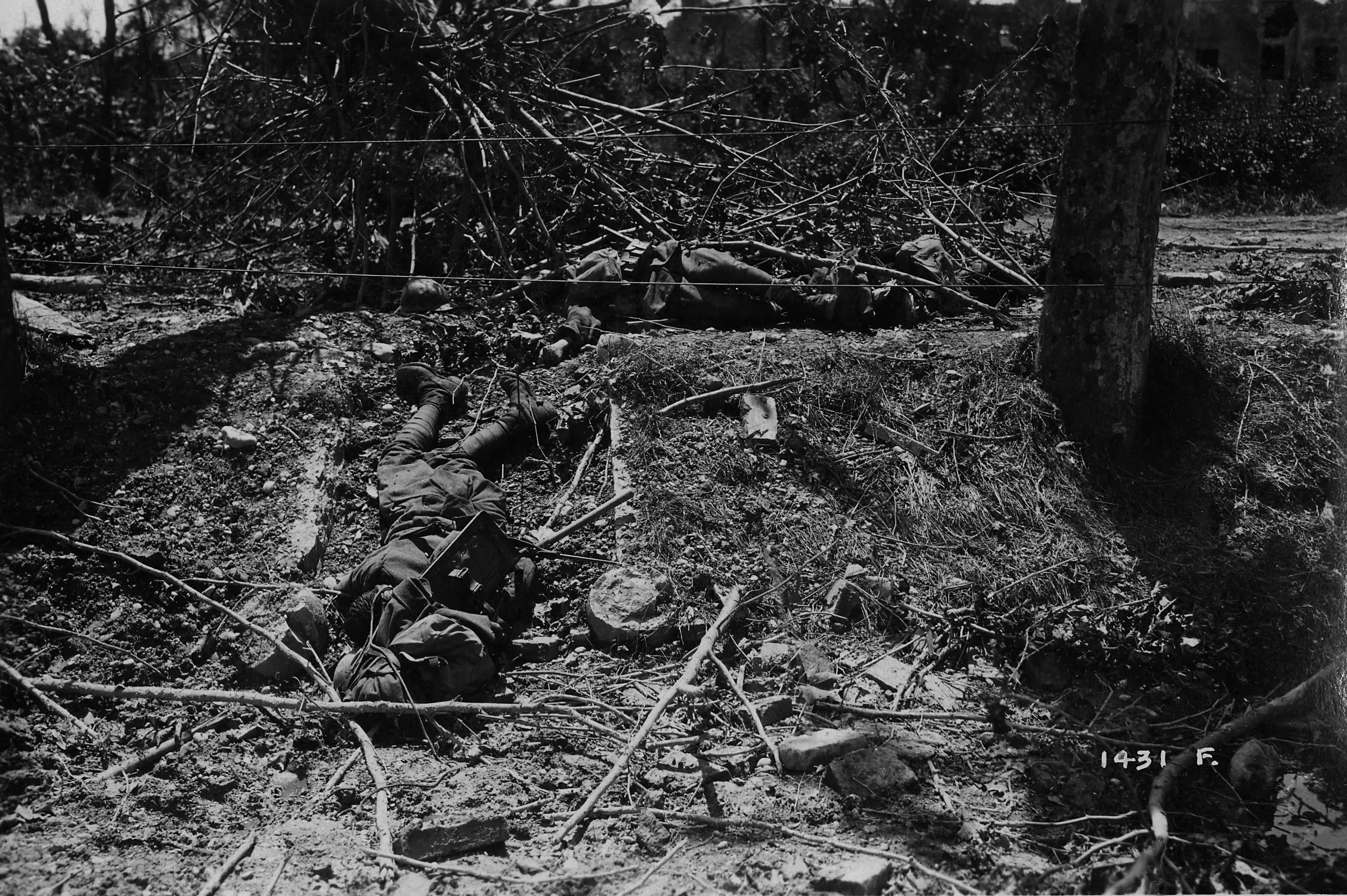 Cadaveri di soldati austro-ungarici sulla linea italiana del Piave. Giugno 1918 [AF MSIGR 1/3]